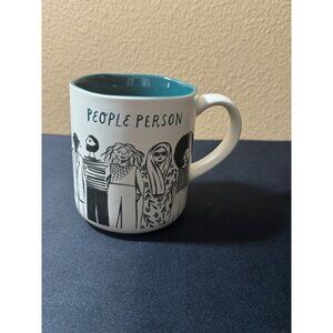 Opalhouse People Person Stoneware Mug 12oz White & Teal